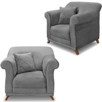 Kit 2 Poltronas Decorativas Retro Polo Veludo 2938 Ezz