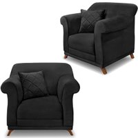 Kit 2 Poltronas Decorativas Retro Polo Veludo 2237 Ezz