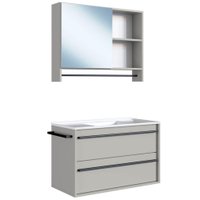 Kit Gabinete Suspenso com Cuba e Espelheira 80cm Arenas PRODDY