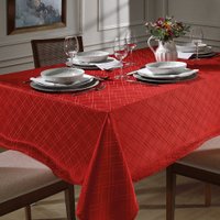 Toalha Mesa Retangular Döhler Requinte II Vermelho 8 Lugares