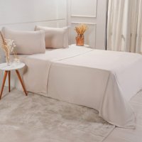 Jogo de Cama Queen Serenitá 4 Pçs Bordado Festonê 158x198x35cm Machiatto
