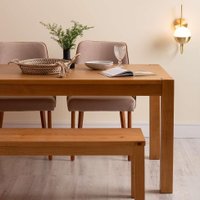 Mesa de Jantar Retangular Macaúba Madeira Maciça Amêndoa 160 cm
