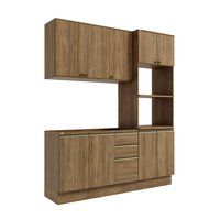 Cozinha Compacta Celeste Kappesberg 100% MDF Nogueira 190cm