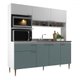 Cozinha Compacta Zafira 7 Portas 1 Gaveta Branco/Grey - Deibe Móveis