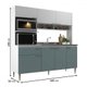 Cozinha Compacta Zafira 7 Portas 1 Gaveta Branco/Grey - Deibe Móveis