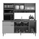 Cozinha Compacta Zafira 7 Portas 1 Gaveta Branco/Grey - Deibe Móveis