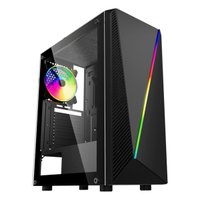 Gabinete Gamer K-Mex Yaiba 05AA, Paneil com Fita Led RGB, ATX, S/Fan, Preto - CG05AARH001CBOX