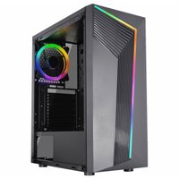 Gabinete Gamer K-Mex Yaiba 10AA, Paneil com Fita Led RGB, ATX, S/Fan, Preto - CG10AARH001CBOX