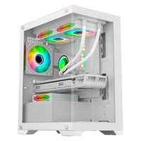 Gabinete Gamer K-Mex, Aquario Micro Poseidon, W1H5, Branco - CGW1H5RH0010BOX