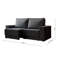 Sofá 3 Lugares Retrátil Sarov Suede Grafite