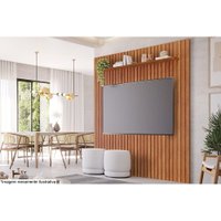 Painel Home p/ TV até 65 Pol Maragogi c/ Prateleira Ripado 185x220cm Cinamomo - Permóbili