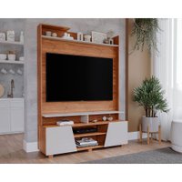 Home p/ TV até 55 Pol Master c/ 2 Prateleiras e Pés 135x183cm Cinamomo/Off White - Permóbili