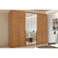 Guarda Roupa Casal 6 Portas (1 c/ Espelho) e 6 Gavetas Imperatore Amêndoa - Lopas
