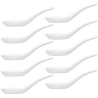 10 Colheres Culinária Oriental Ramen Sopas Melamina Branca com Alça Longas Haus Concept