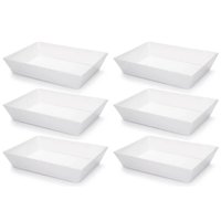 Kit 6 Travessas Brancas 4L Melamina Profissional Haus Concept Restaurante Buffet