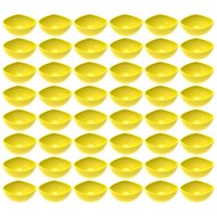 48 Potes de Sobremesa Doces Amarelo Plástico 265ml  Hotel Restaurante Buffet Trio Crippa