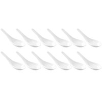 Kit 12 Colheres Japonesa Melamina Branca Haus Finger Food Petisco Couvert