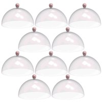 Kit 8 Cúpulas Plásticas 30cm Rosa para Bolo Torta Doces Hotel Confeitaria Bubble Crippa