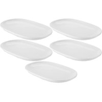 5 Travessas Melanina Branca 26x17cm Saladas Petiscos Buffet Restaurante Aperitivos