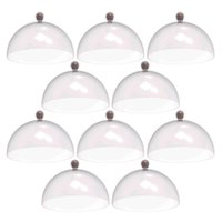 Conjunto 8 Cúpulas para Bolos Doces de Plástico 30cm Amêndoa Padaria Hotel Crippa