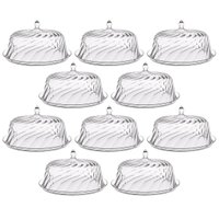 Conjunto 8 Porta Bolos Transparente com Cúpula 25cm Tortas Doces Padaria Hotel Crippa