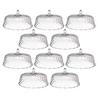 Kit 8 Cúpulas para Bolo de Plástico 30cm Transparente Tortas Doces Confeitaria Hotel Crippa