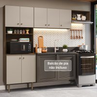 Armário de Cozinha Compacta 235cm Rustic/Crema Gourmet Madesa XA03