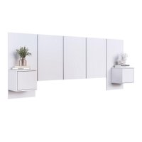 Cabeceira Cama Casal Com Mesas 140/160 Zurique Branco