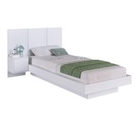 Cama Solteiro Suspensa Com Cabeceira E Mesa 80/90 Zurique Branco
