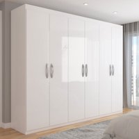 Guarda-Roupa Casal Capela 6 Portas 2 Gavetas Branco - Panorama Móveis