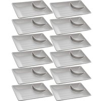 12 Pratos de Melamina com molheira Sushi Lyor 19cm Restaurante Tóquio Granilite