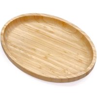 12 Bandejas de Bambu 28cm Travessa de Servir Petiscos Porções Bar Restaurante Oval Plasvale