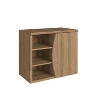 Gabinete Suspenso 70cm Laura Mel com 1 Porta e 2 Prateleiras De Banheiro Sem Cuba