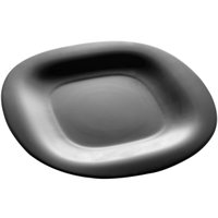 Prato Raso de Vidro Opalino 27cm  Quadrado Brilhante Para Servir Mesa Posta Carine Black Lyor