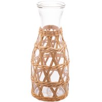 Garrafa de Vidro com Sisal  800ml para Água Suco Leite Decorativa Jarro Vaso de Flores Wolff