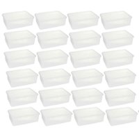 Kit Com 24 Caixas Organizadoras 3,5L Plasvale Cestos Plásticos com Tampa Retangulares
