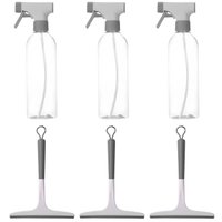 Kit de Limpeza Flow Com 3 Borrifadores Multiuso 500ml e 3 Rodos de Janela Box Pia Ou Bege