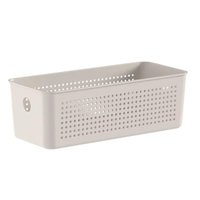 Cesto Organizador 27x12x9cm Flow Bege Caixa Organizadora Com 3L Lavanderia Banheiro