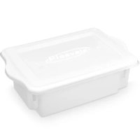 Caixa Organizadora C/ Tampa 10L Branca Cesto Empilhável Plástico para Alimentos Cozinha