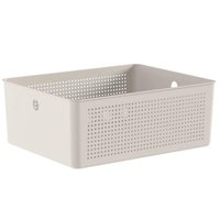 Cesto Organizador Multiuso Bege Flow 34x27x13cm Ou Com 12L Lavanderia Closet Banheiro