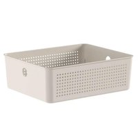 Cesto Organizador Flow 27x22x9cm Bege Ou Closet Com 5,4L Banheiro Lavanderia Caixa Organizadora