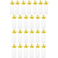 Kit Com 25 Bisnagas Molhos Mostarda Ketchup Maionese 250ml Plasvale Plástica Lanchonete