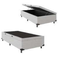 Cama Box Com Baú Solteiro 0,88m com 41cm de Altura Prince Branco