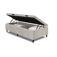 Cama Box Com Baú Solteiro 0,88m com 41cm de Altura Prince Branco