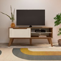 Rack para TV Até 60 Polegadas Lotus 1 Porta Cinamomo/Off White - Artely Móveis