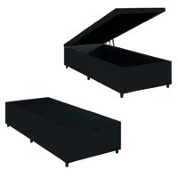 Cama Box com Baú 0,96m com 41cm de Altura Prince Preto