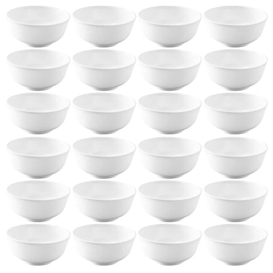 24 Bowls Melamina 150ml Branco Cumbuca Tigela Fruta Sobremesa Cereais Ingredientes Serenata Haus Concept