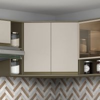 Armário Aéreo de Cozinha Canto Oblíquo C/ 2 Portas Connect Henn