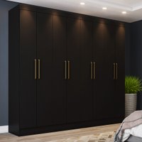 Guarda Roupa Casal 8 Portas 4 Gavetas Ibiza Casa 812 Preto HP