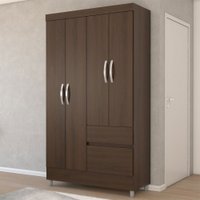 Guarda-Roupa Solteiro Londres 4 Portas 2 Gavetas Imbuia - Panorama Móveis